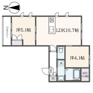 LaTur広尾【2階】の間取り