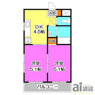 埼玉県所沢市南住吉【マンション】の間取り
