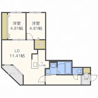 モンブリック麻生【4階】の間取り