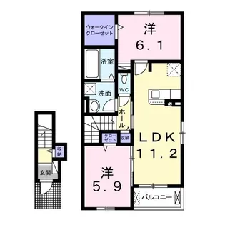 福岡県直方市大字感田【アパート】の間取り