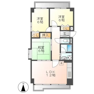サンメゾン八熊【9階】の間取り