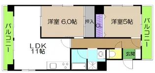 グランドール桜井【6階】の間取り