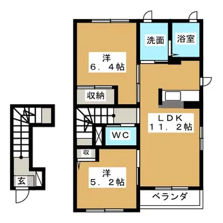 ハックベリーB【2階】の間取り