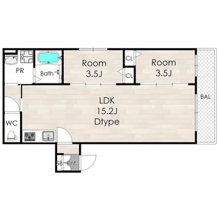 TIO長居公園南【2階】の間取り