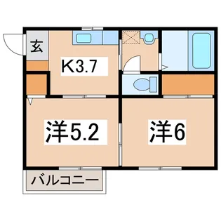 パークサイドハイツ【1階】の間取り
