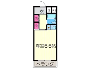 フラッツ加美西【2階】の間取り