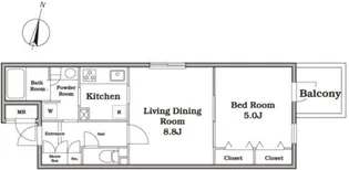 レジディア西新宿II【1階】の間取り