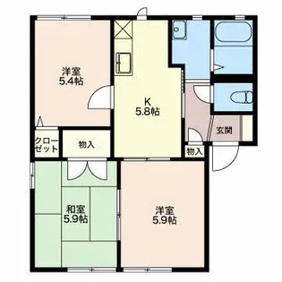 ミレニアムタウン2000 D【1階】の間取り