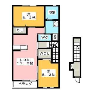 シーダー初生【2階】の間取り