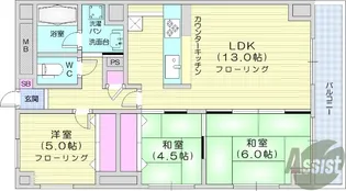 高砂関弐番館【7階】の間取り