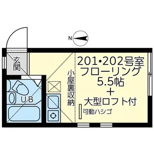 ユナイト東白楽コンパーニュの森【2階】の間取り