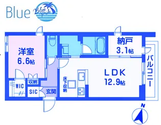 グランウェーブ湘南【1階】の間取り