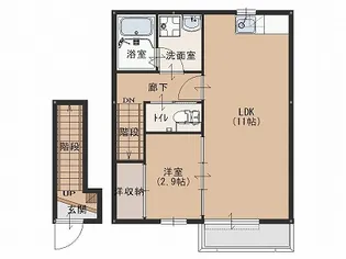 ハイガーデン九蔵町【2階】の間取り