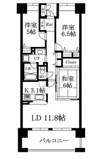 ルナコート富田林【2階】の間取り