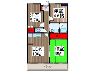 ベルメゾン武蔵浦和【4階】の間取り
