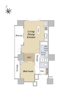 グランスイート白金高輪【15階】の間取り