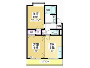 シュライン南宮【1階】の間取り