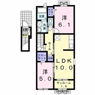 ブリックスI【2階】の間取り