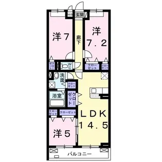 グランドゥール京田辺【3階】の間取り