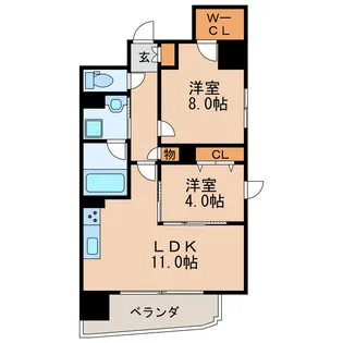 サンエスケーイワタ名城【9階】の間取り