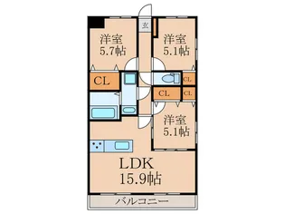 ロハス桂川駅南【4階】の間取り