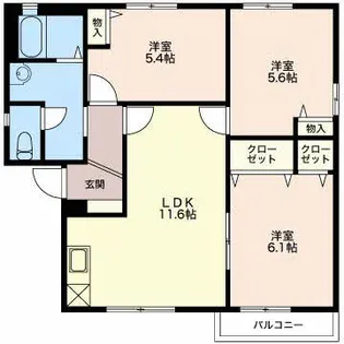 マウントクック D【2階】の間取り