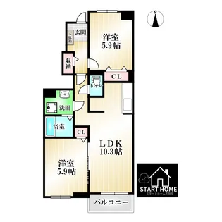 ルミナスしまだII【1階】の間取り