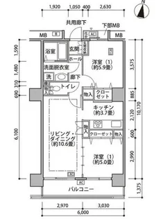 東雲キャナルコートCODAN18号棟【7階】の間取り