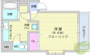 ロイヤルパーク萩ヶ丘【1階】の間取り