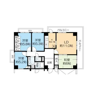 日商岩井石橋マンション【8階】の間取り