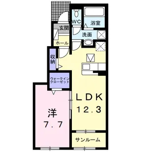 八街市榎戸 2024年築 1LDK【1階】の間取り