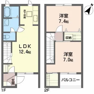 MAISON DE MOCHA 成田B【2階】の間取り