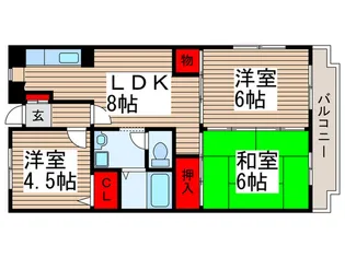 市川グリ-ンタウン磯貝【2階】の間取り