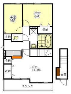 ラーツゥー・デル・マーレI・II【2階】の間取り