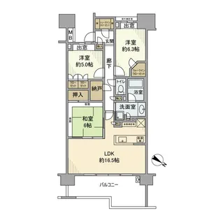 サンクタス千葉ニュータウン中央【13階】の間取り