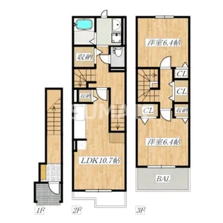 ライカム弐番館【2階】の間取り
