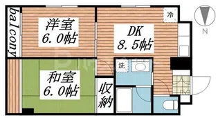 第5カスヤハイツ【6階】の間取り