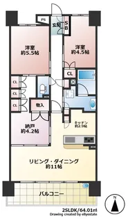 塚口ガーデンズマーク【8階】の間取り