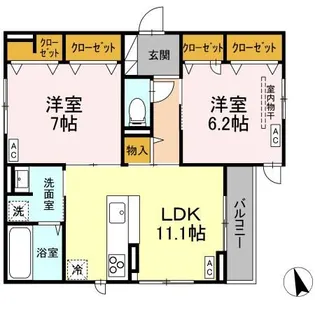 Luxe Gracia 成田町【3階】の間取り