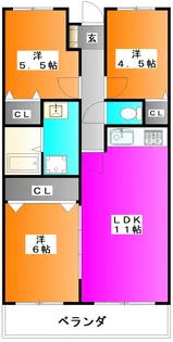 エステートミア【4階】の間取り