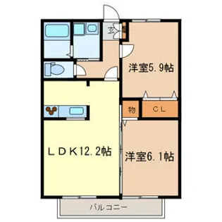 パルメゾン【2階】の間取り