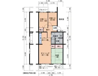 鹿の子台北ハイツ【2階】の間取り