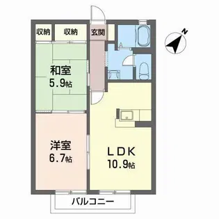 エターナルタウン D【2階】の間取り