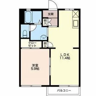 コートアイリス A棟【2階】の間取り