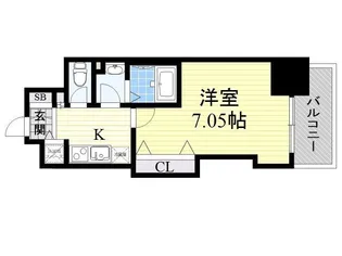 Luxe天神橋【8階】の間取り