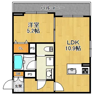エントランスライフ西野山東【3階】の間取り