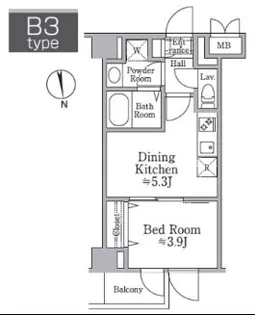 レジディア西小山【1階】の間取り