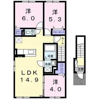 アルドール平岡III【2階】の間取り