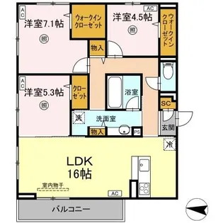 ロイヤルタウン富の原II【3階】の間取り