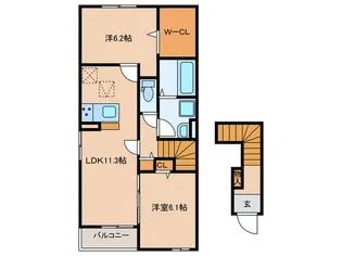 モデラート23 B【2階】の間取り